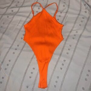 Wild Fable Orange Ribbed Bodysuit